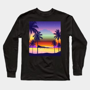 Cruisin' Sunset Synthwave Long Sleeve T-Shirt